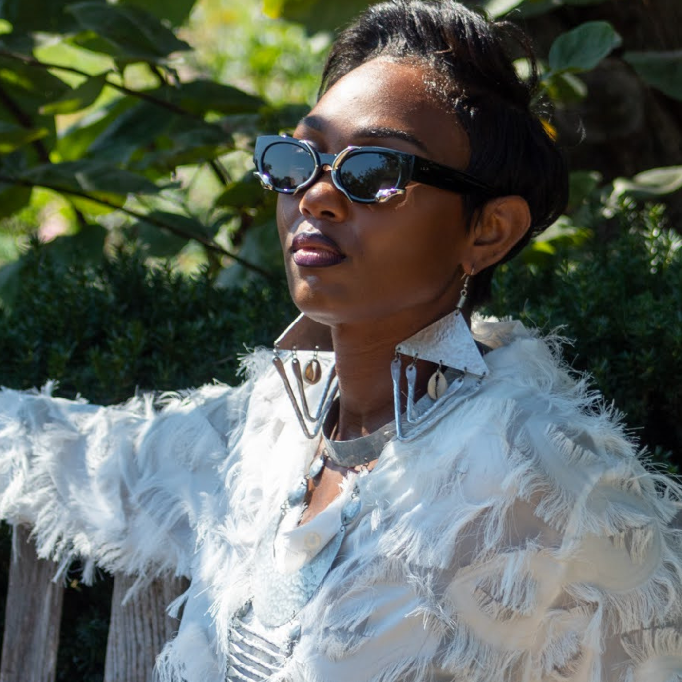 Aluminum Cowrie Earrings