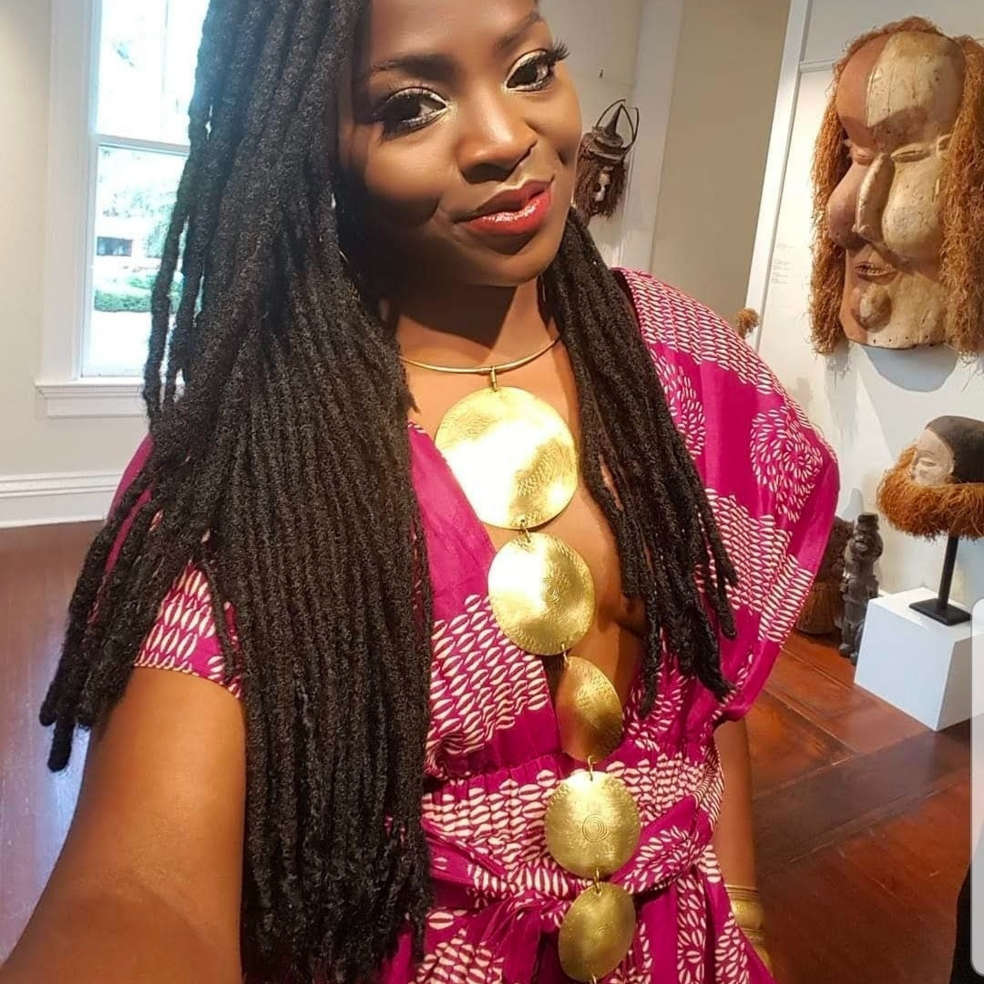 Hammered Brass Disc Necklace