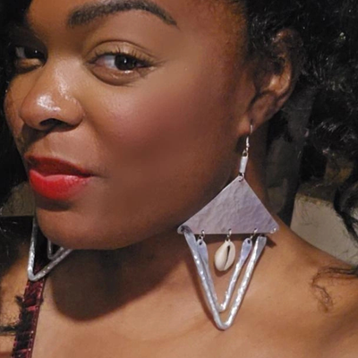 Aluminum Cowrie Earrings