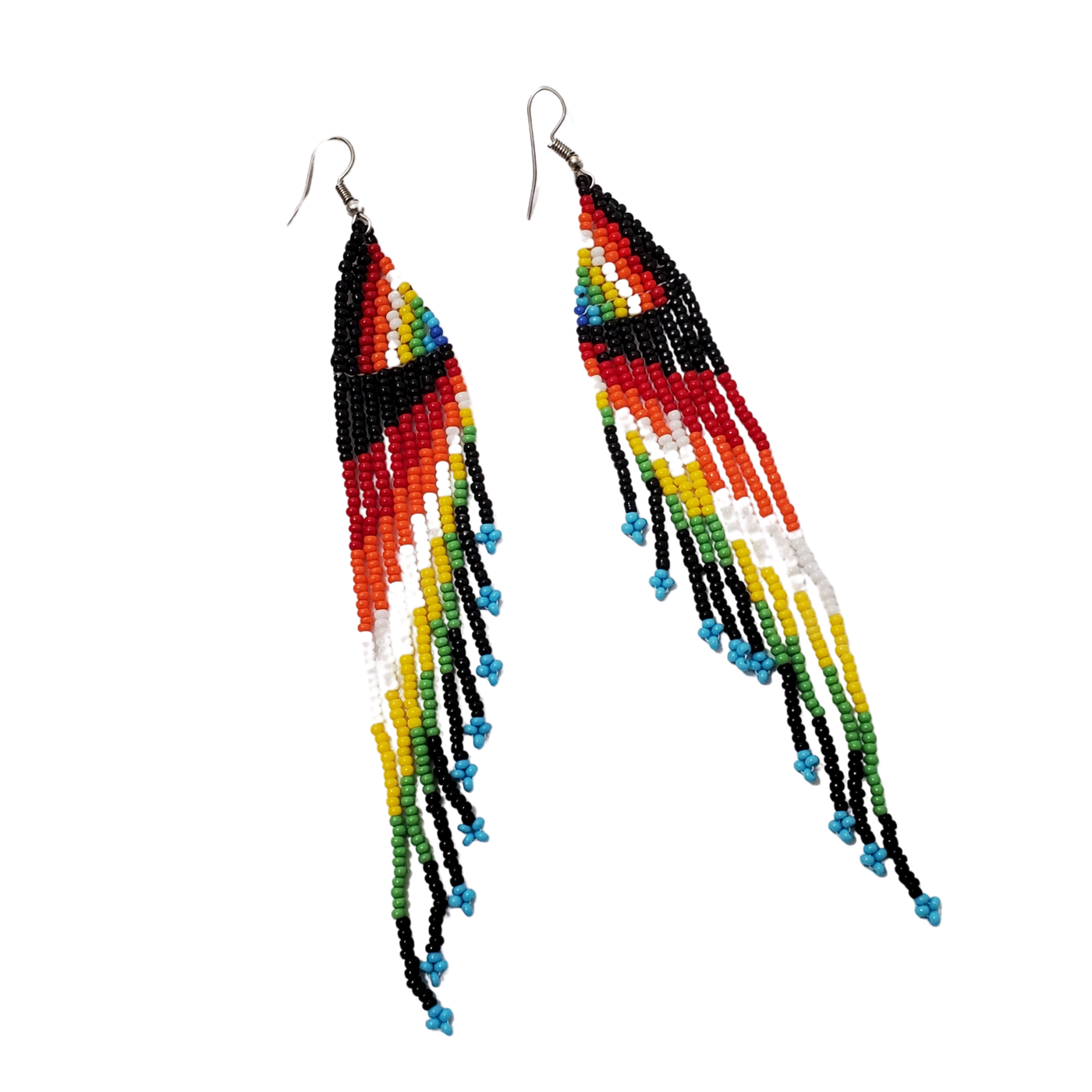 SUNSET Blue Asymmetrical Beaded Earrings