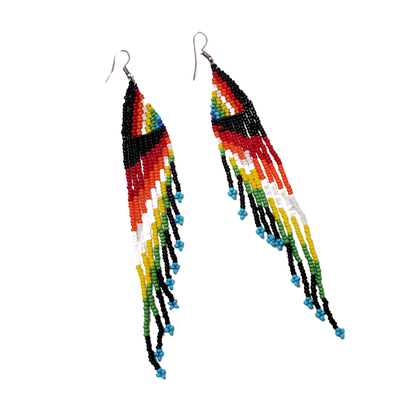SUNSET Blue Asymmetrical Beaded Earrings