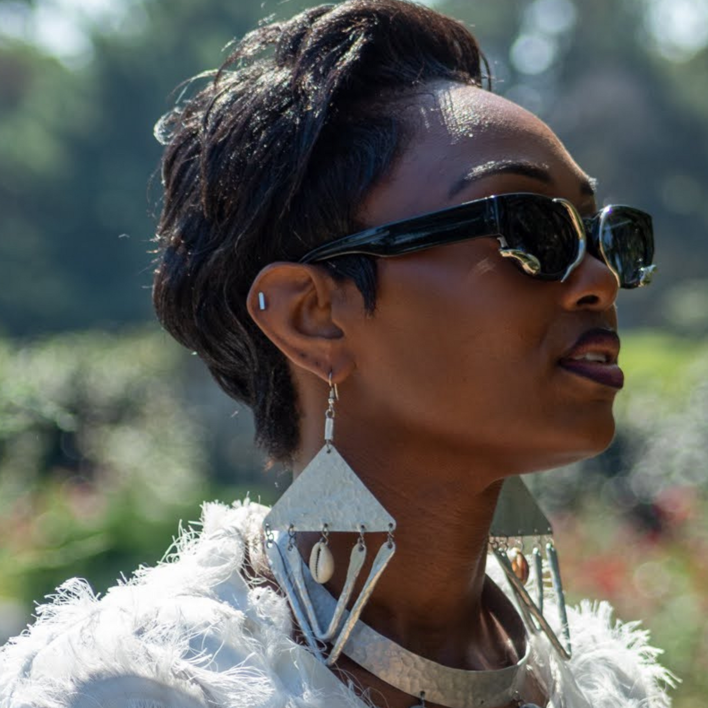 Aluminum Cowrie Earrings