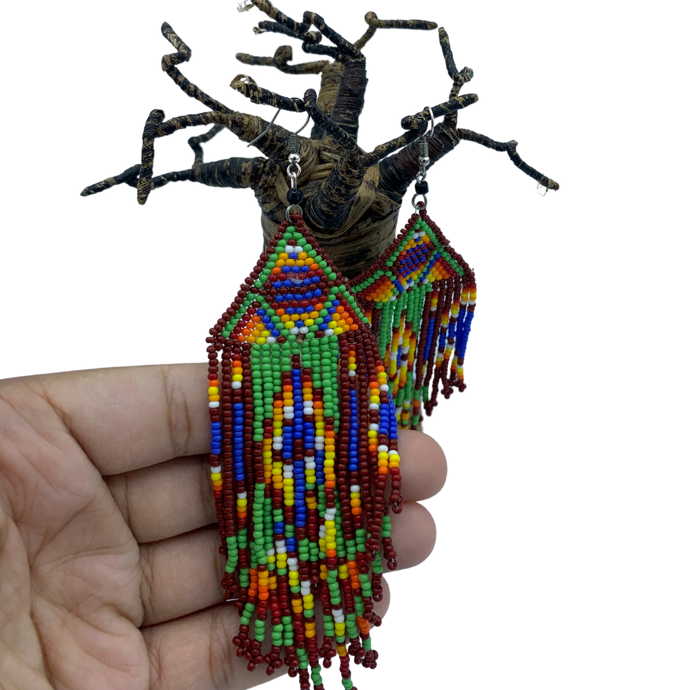 Multi-Color Dangle Beaded Earrings