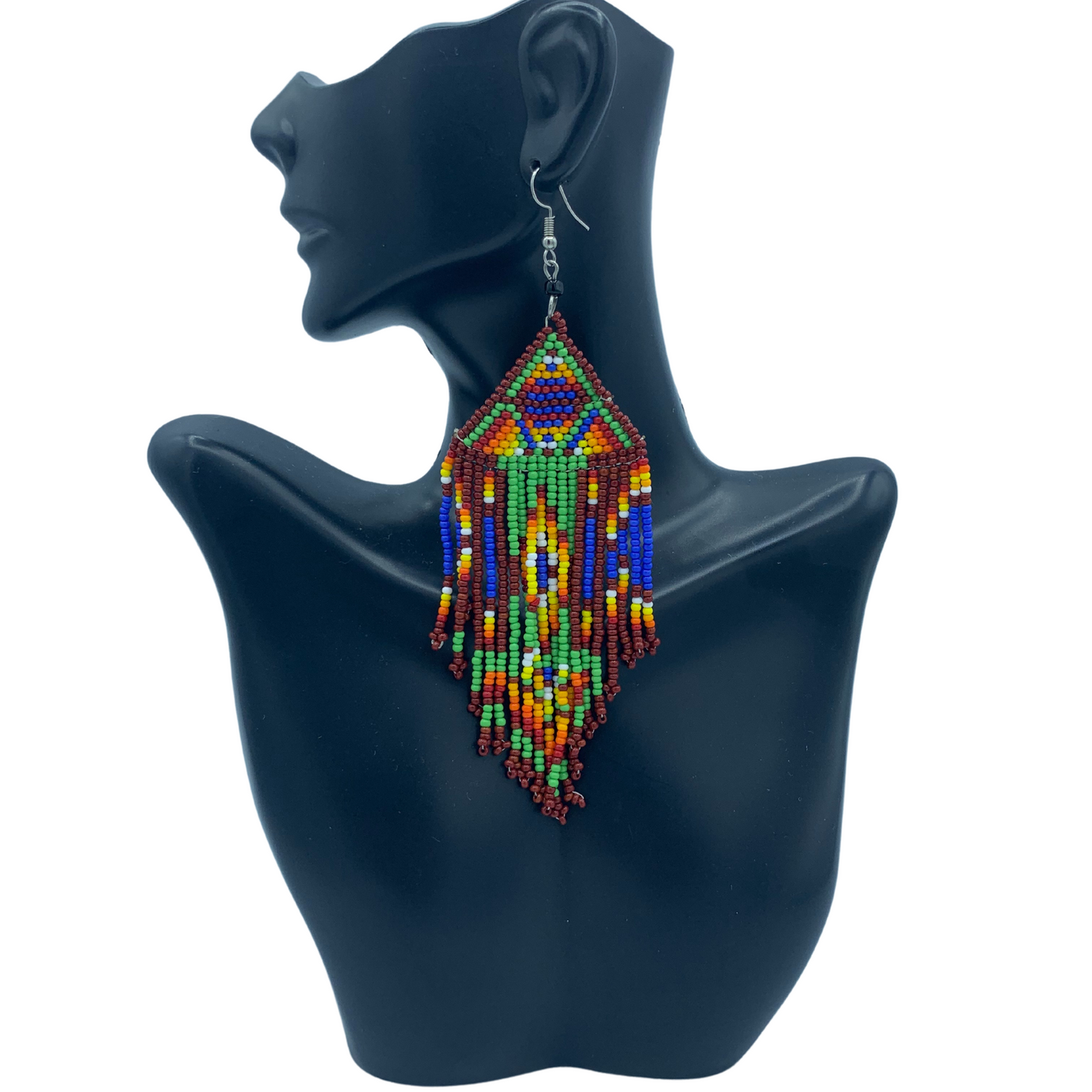 Multi-Color Dangle Beaded Earrings