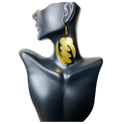 Brass 'Gye Nyame' Symbol Earrings