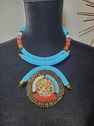 Swirl Beaded Tribal Necklace Set