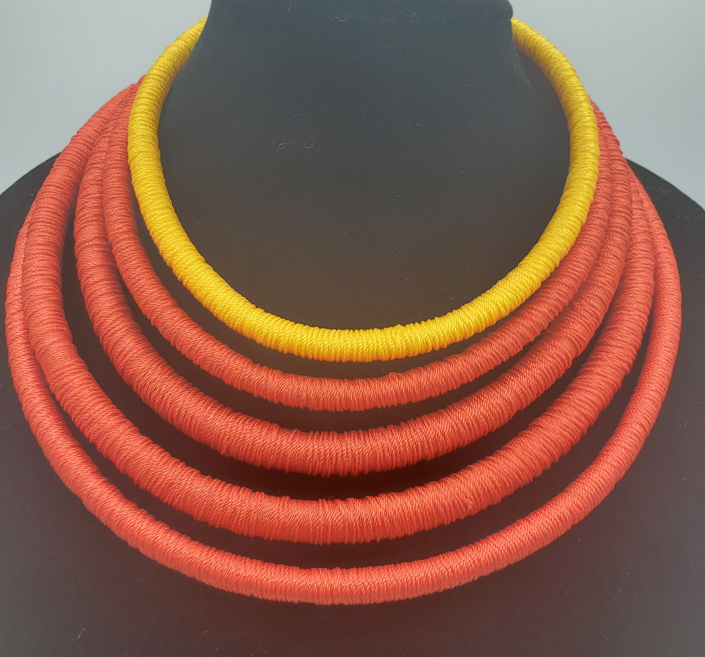 Cord Jewelry SET, Red/Yellow